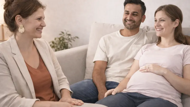 Charlotte Pons en accompagnement avec de futurs parents